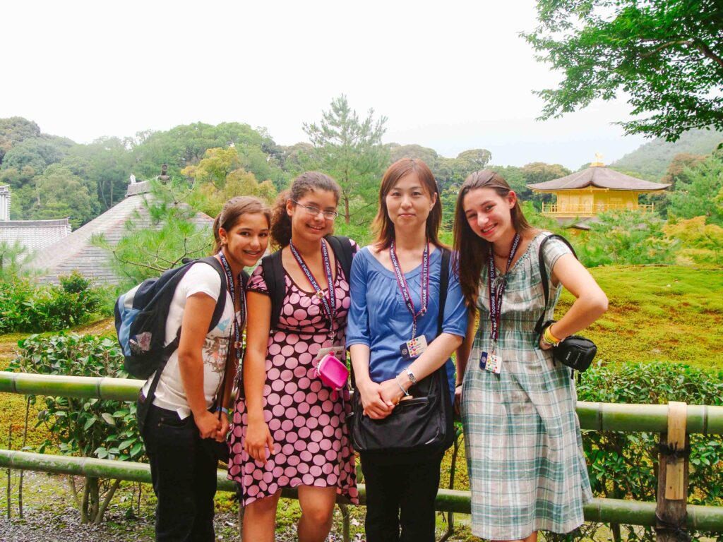 Local guide in Japan and three travel companions