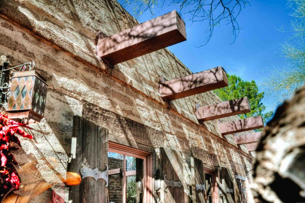 Historic wooden building in the West at Tubac Arizona